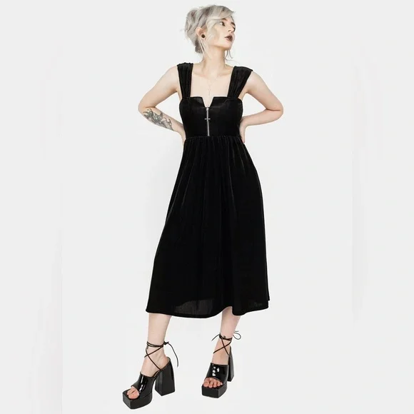 NWT Disturbia Heartless Zip Front Midi Dress Size US 14 / UK 18 - Picture 5 of 7